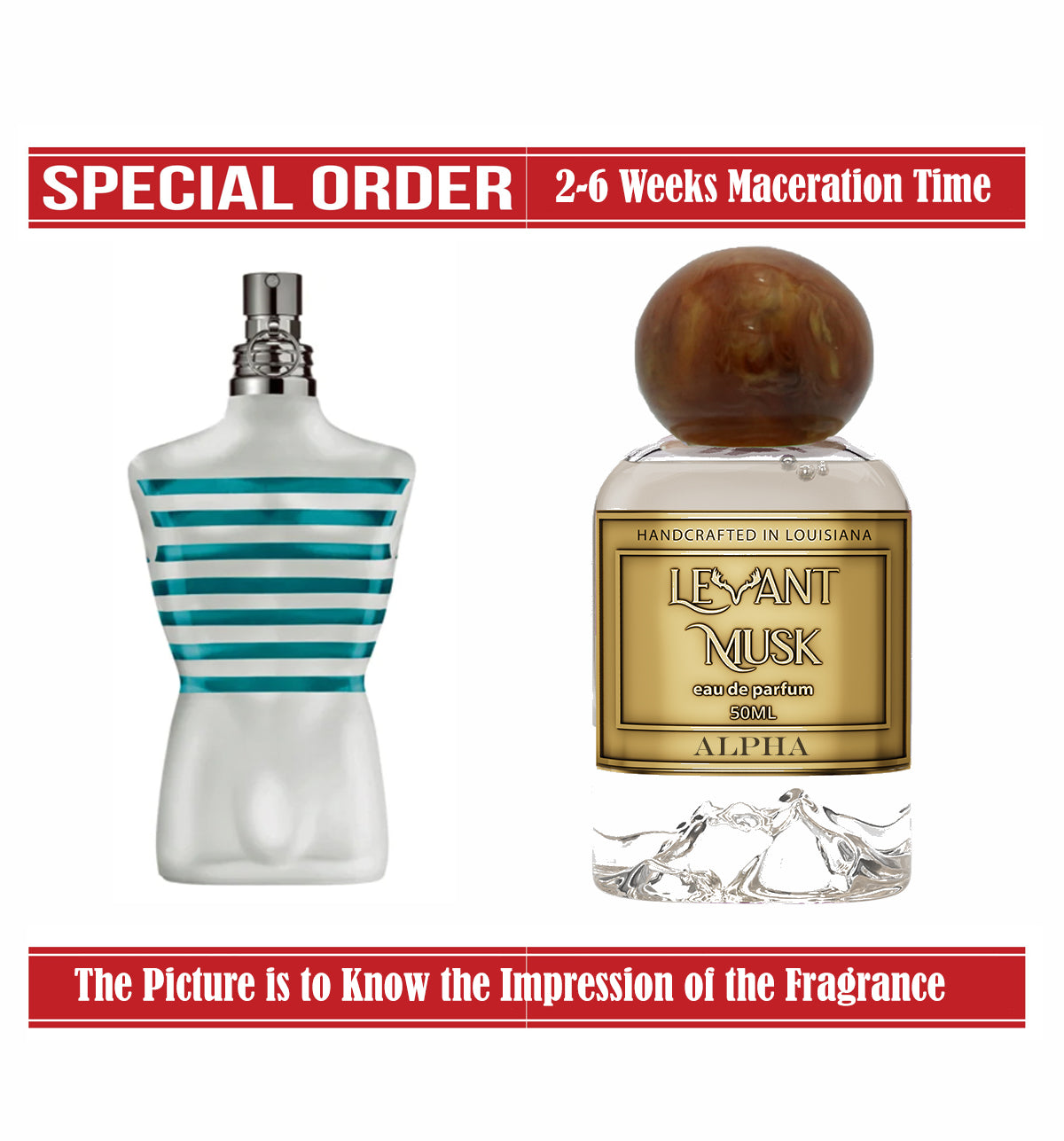 Alpha Le Beau Male for Men Impression of Jean Paul Gaultier 50ml (1.7 oz) perfume bottle