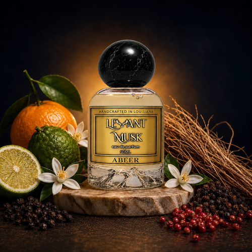 ABEER by Levant Musk atmospheric perfume bottle photograph.