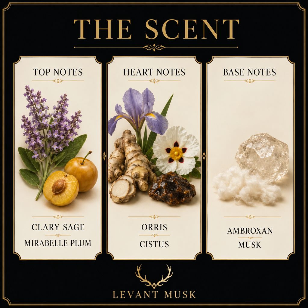 ALIA scent notes. Top: Clary sage; mirabelle plum. Heart: Orris; cistus. Base: ambroxan; musk.
