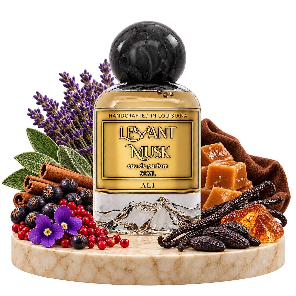ALI by Levant Musk — bottle with notes true alpha
