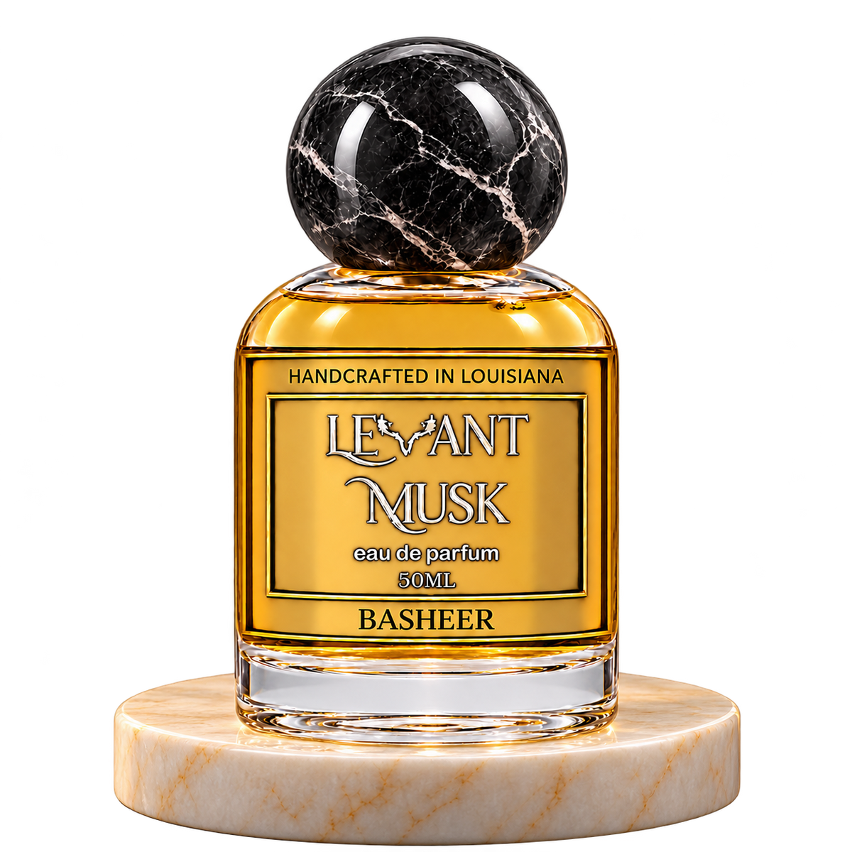 BASHEER by Levant Musk — plain bottle on marble true alpha