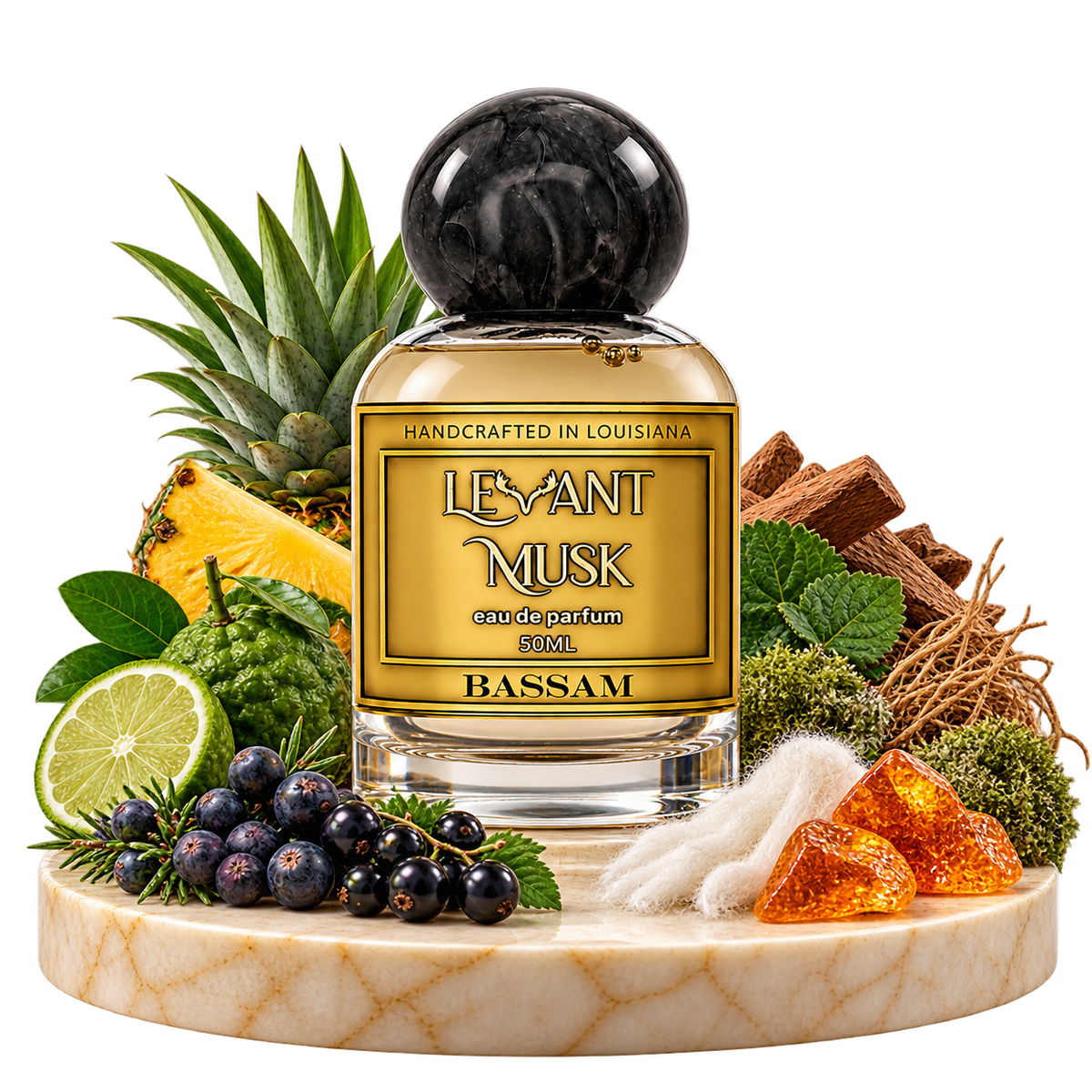 BASSAM by Levant Musk — bottle with notes true alpha
