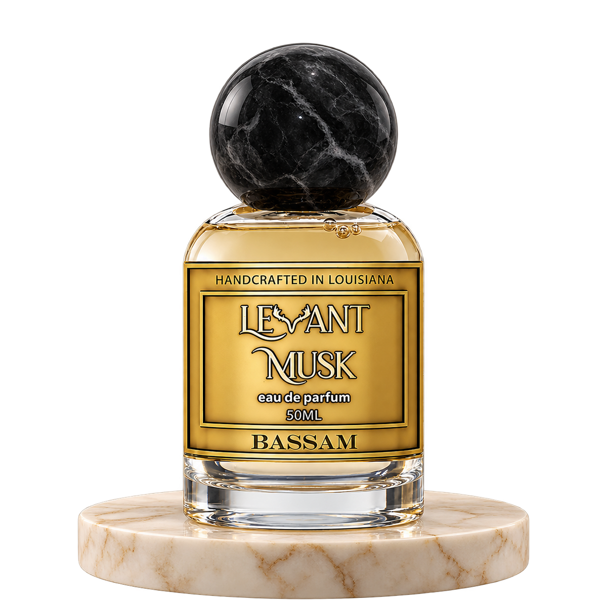 BASSAM by Levant Musk — plain bottle on marble true alpha