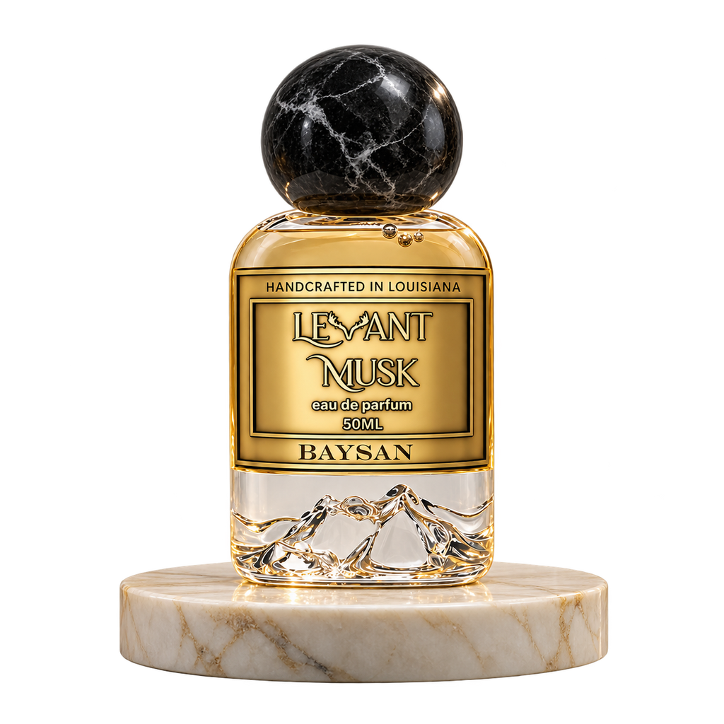 BAYSAN by Levant Musk — plain bottle on marble true alpha