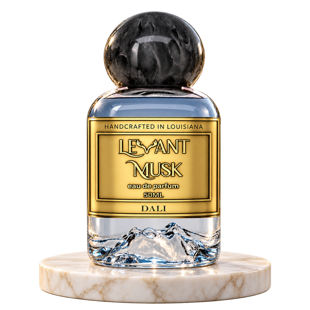 DALI by Levant Musk plain bottle on marble true alpha