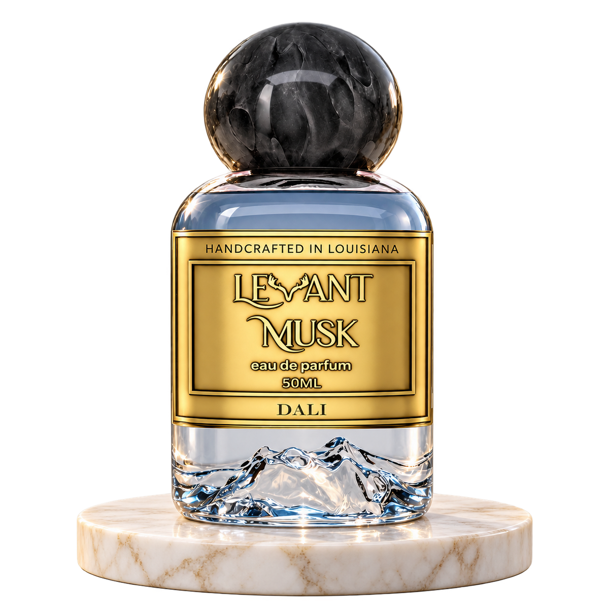 DALI by Levant Musk plain bottle on marble true alpha