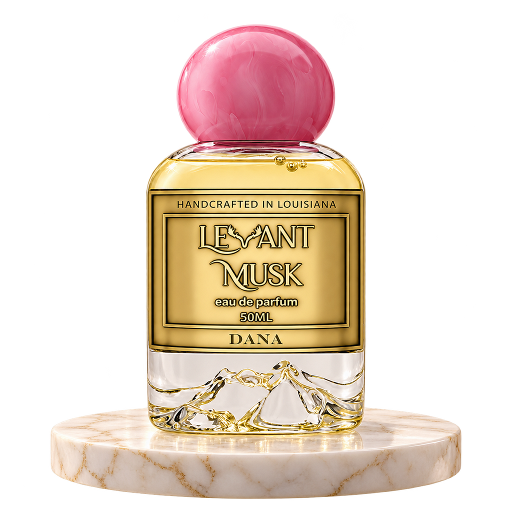 DANA by Levant Musk plain bottle on marble true alpha