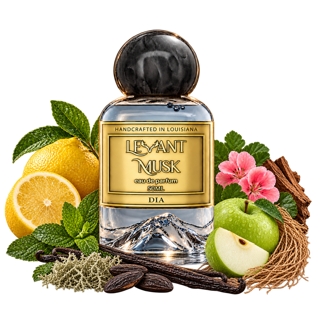 DIA by Levant Musk bottle with notes cutout