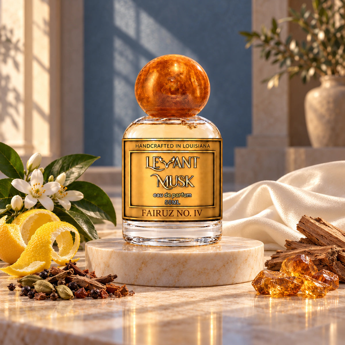 FAIRUZ NO. IV by Levant Musk with lemon zest, bitter orange blossom, aromatic spices, amber and woods