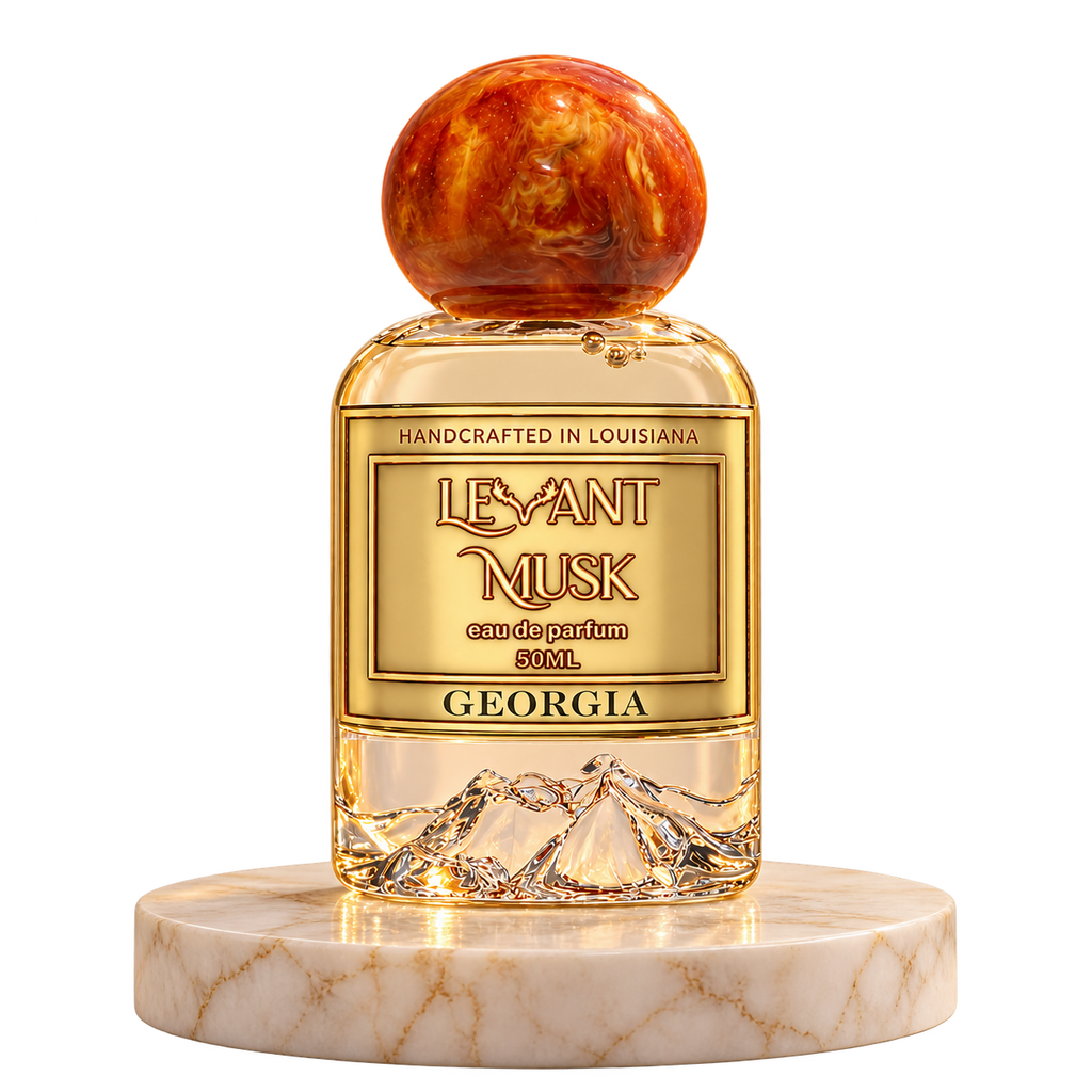 GEORGIA by Levant Musk plain bottle on marble true alpha