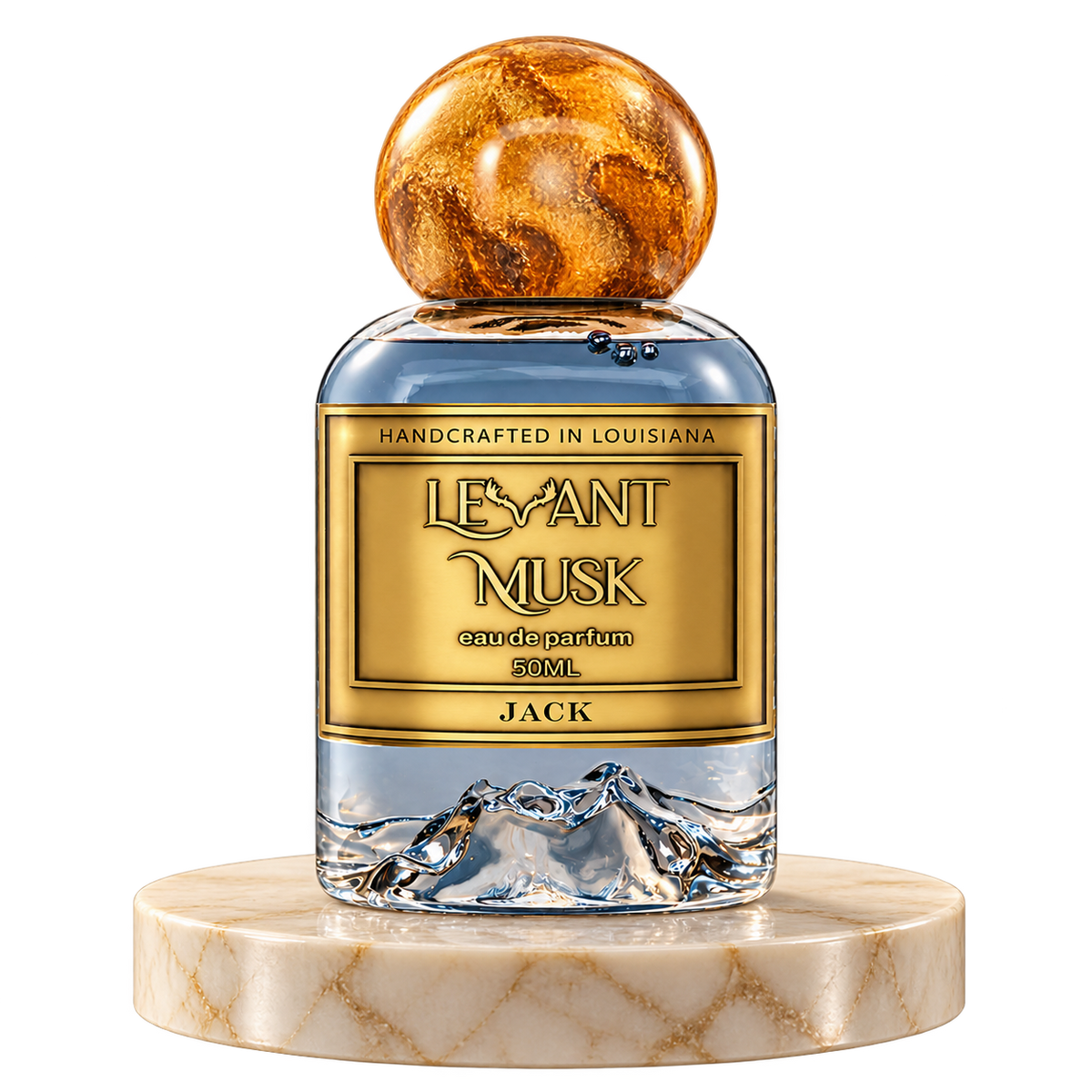 JACK by Levant Musk plain bottle on marble true alpha