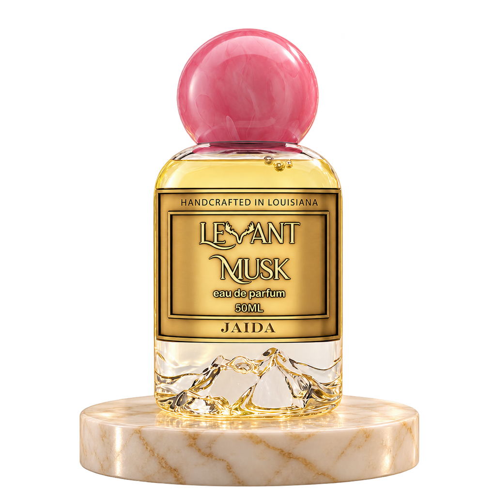 JAIDA by Levant Musk plain bottle on marble true alpha