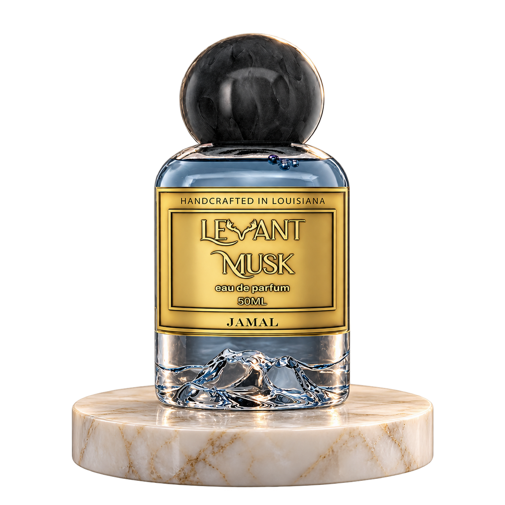 JAMAL by Levant Musk plain bottle on marble true alpha