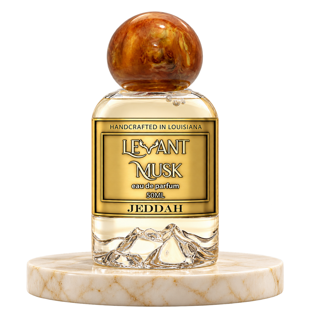 JEDDAH by Levant Musk plain bottle on marble true alpha