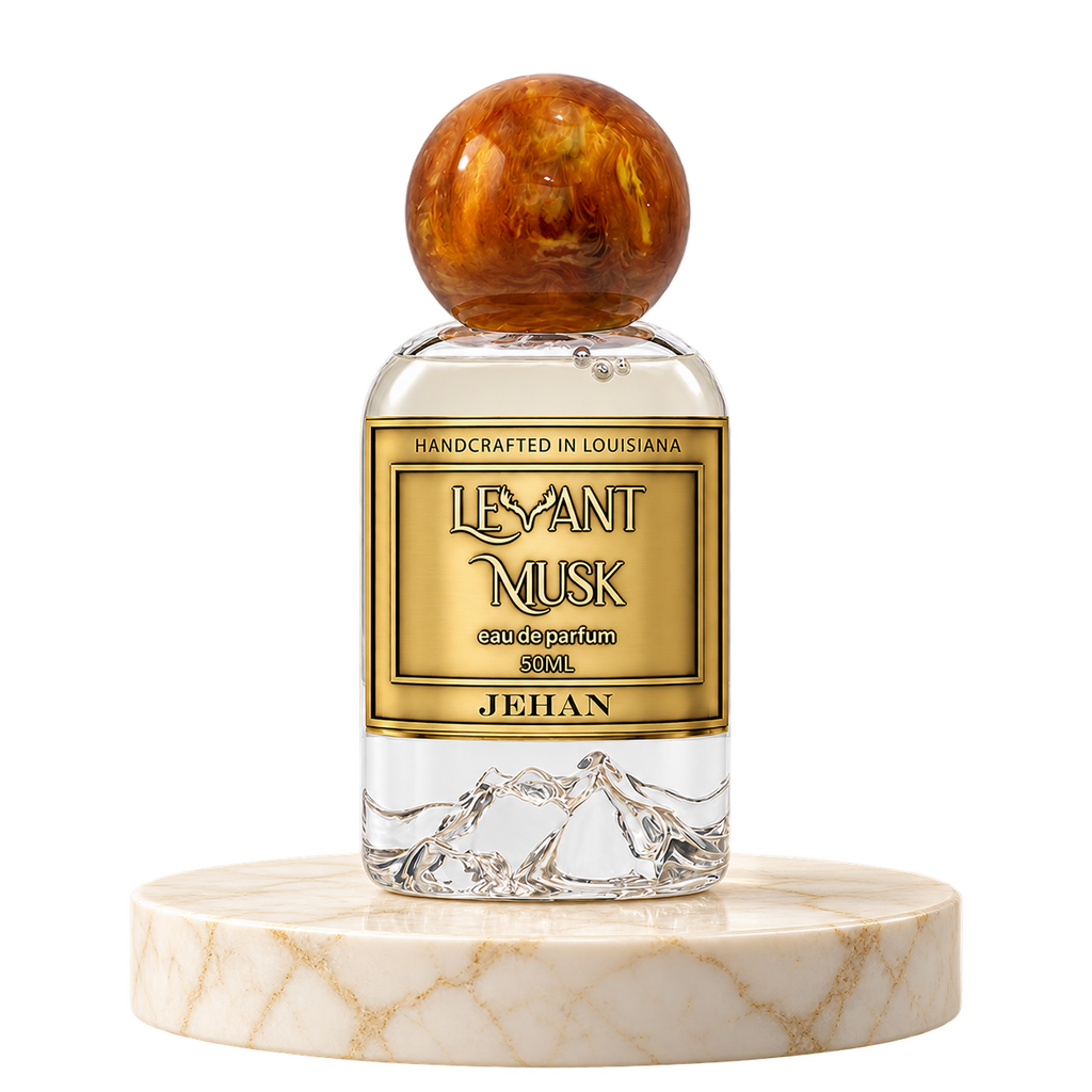 JEHAN by Levant Musk plain bottle on marble true alpha