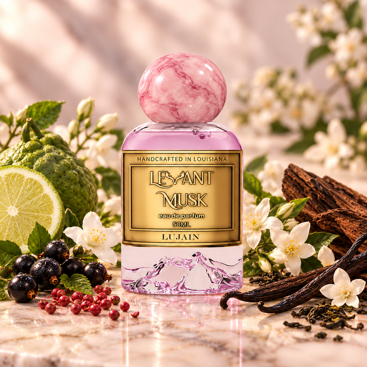 LUJAIN by Levant Musk, inspired by Valentino Donna Born in Roma, with black currant, pink pepper, bergamot, jasmine, vanilla and woody notes