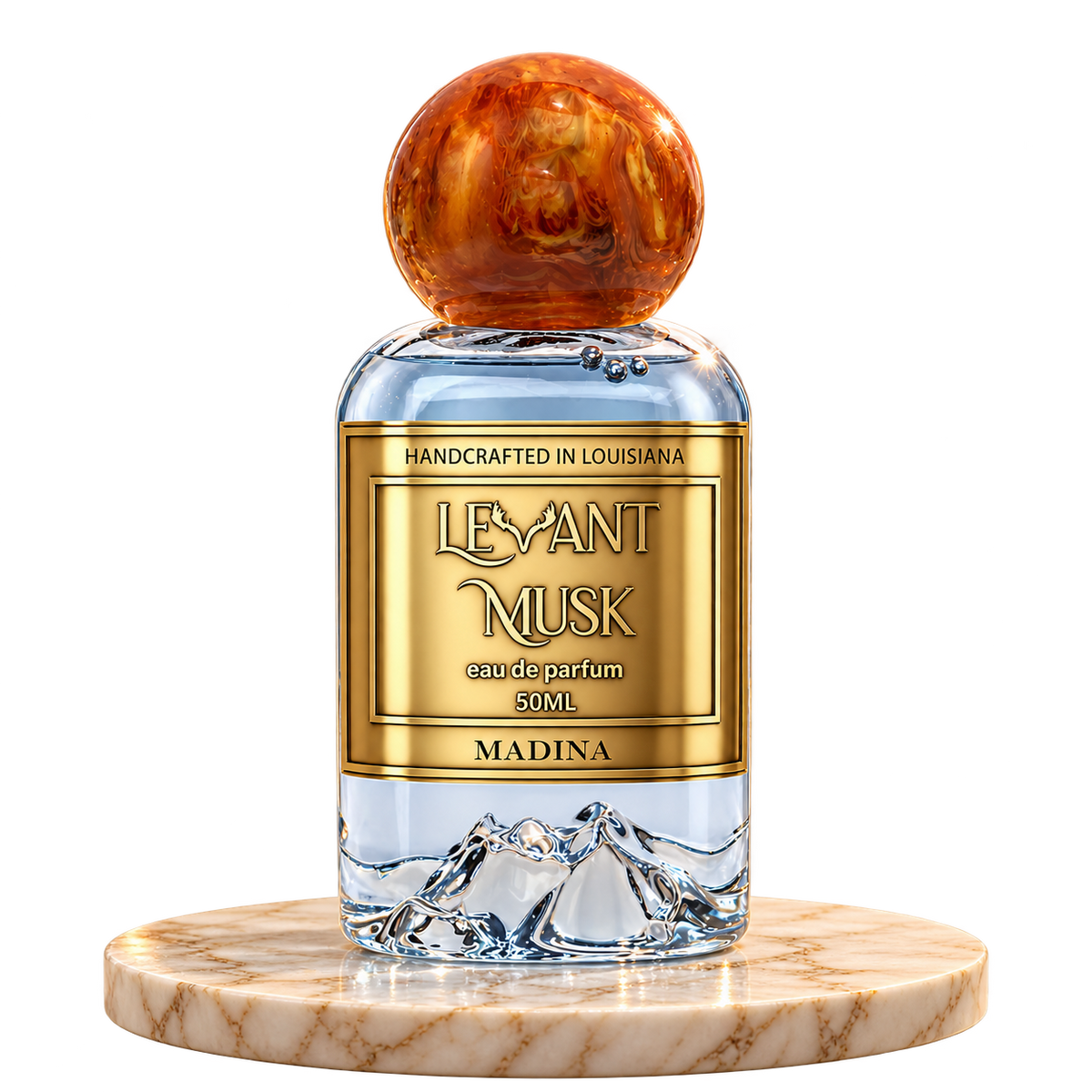 MADINA by Levant Musk plain bottle on marble
