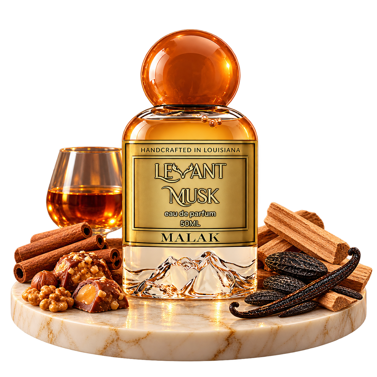 MALAK by Levant Musk bottle with notes cutout