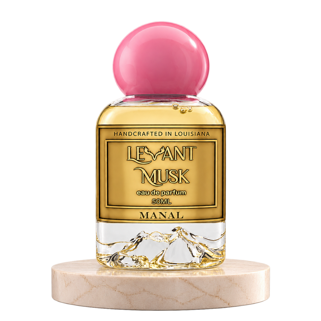 MANAL by Levant Musk plain bottle on marble