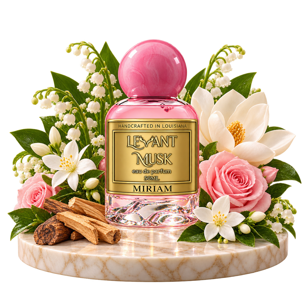 MIRIAM by Levant Musk bottle with notes cutout