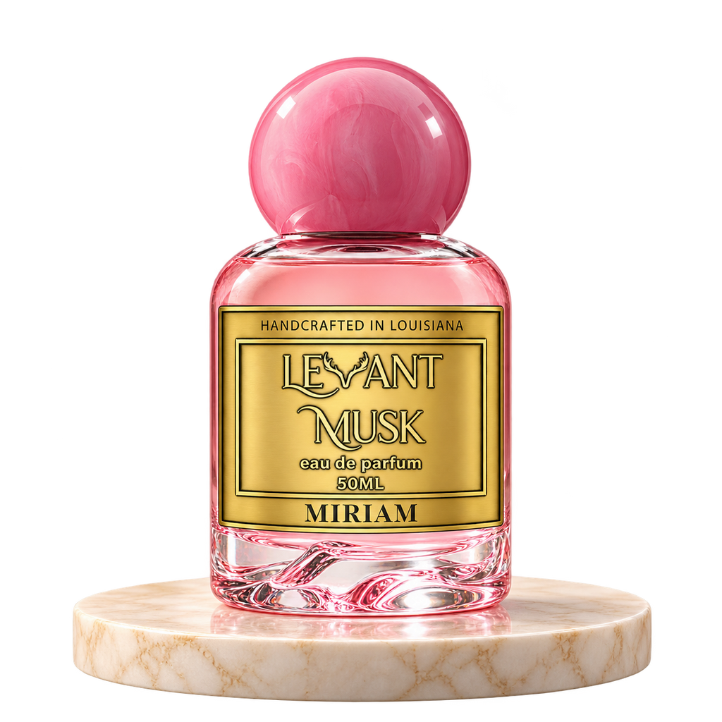 MIRIAM by Levant Musk plain bottle on marble