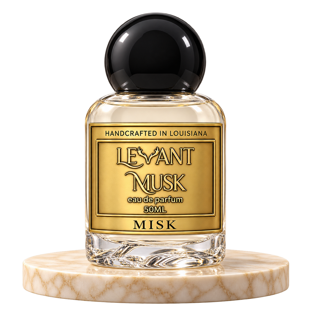 MISK by Levant Musk plain bottle on marble