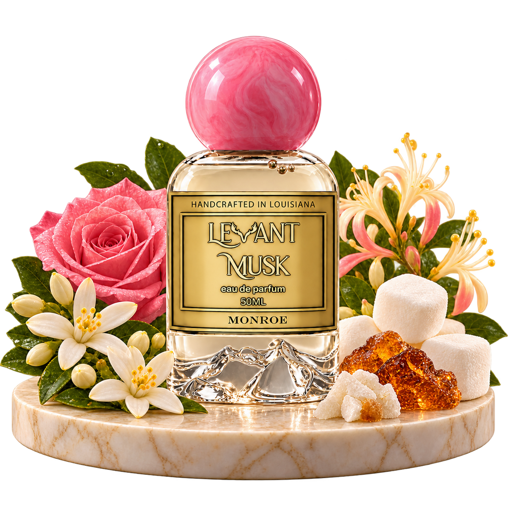 MONROE by Levant Musk bottle with notes cutout