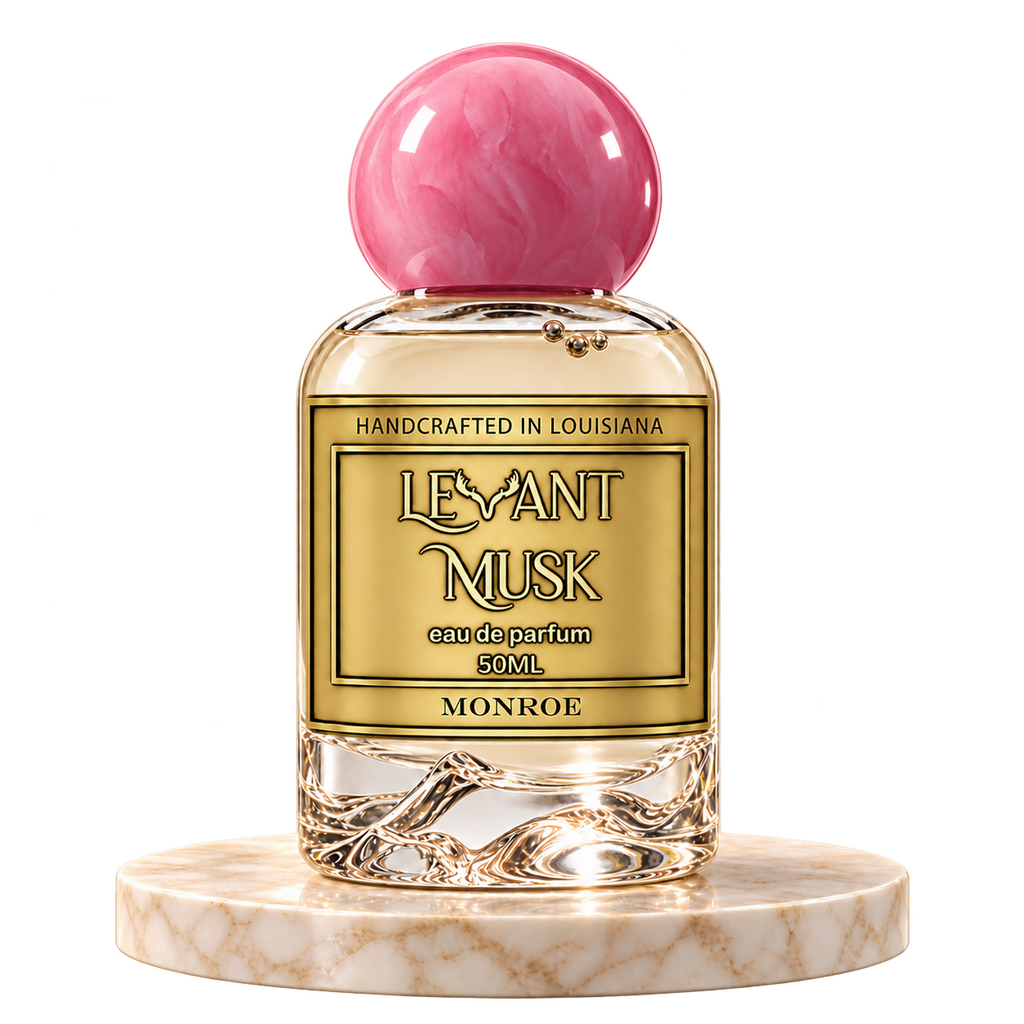 MONROE by Levant Musk plain bottle on marble
