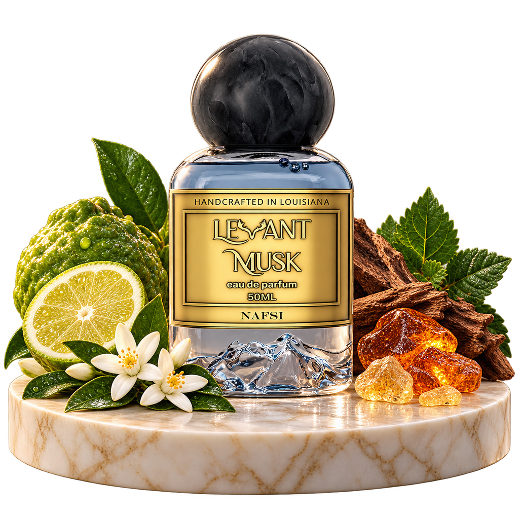 NAFSI by Levant Musk bottle with notes cutout