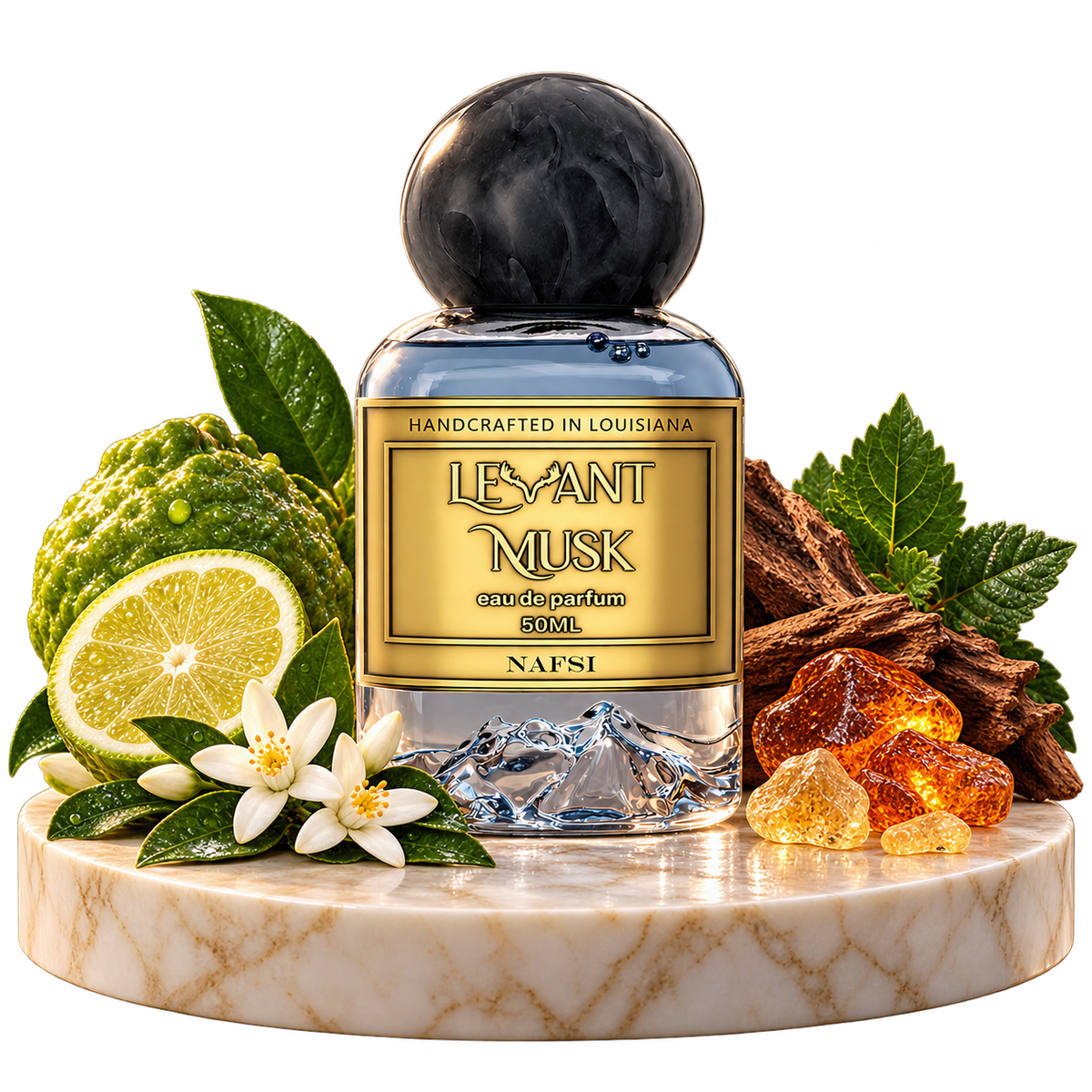 NAFSI by Levant Musk bottle with notes cutout