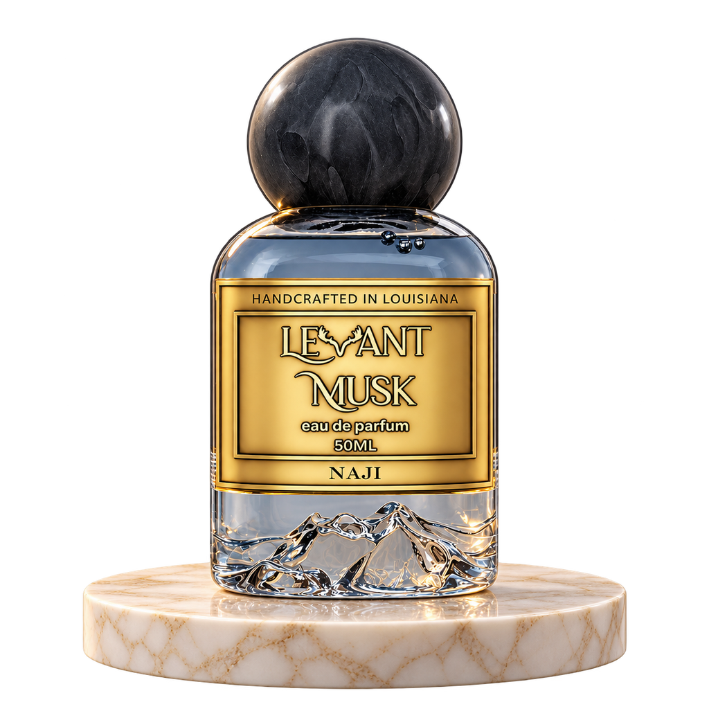 NAJI by Levant Musk plain bottle on marble