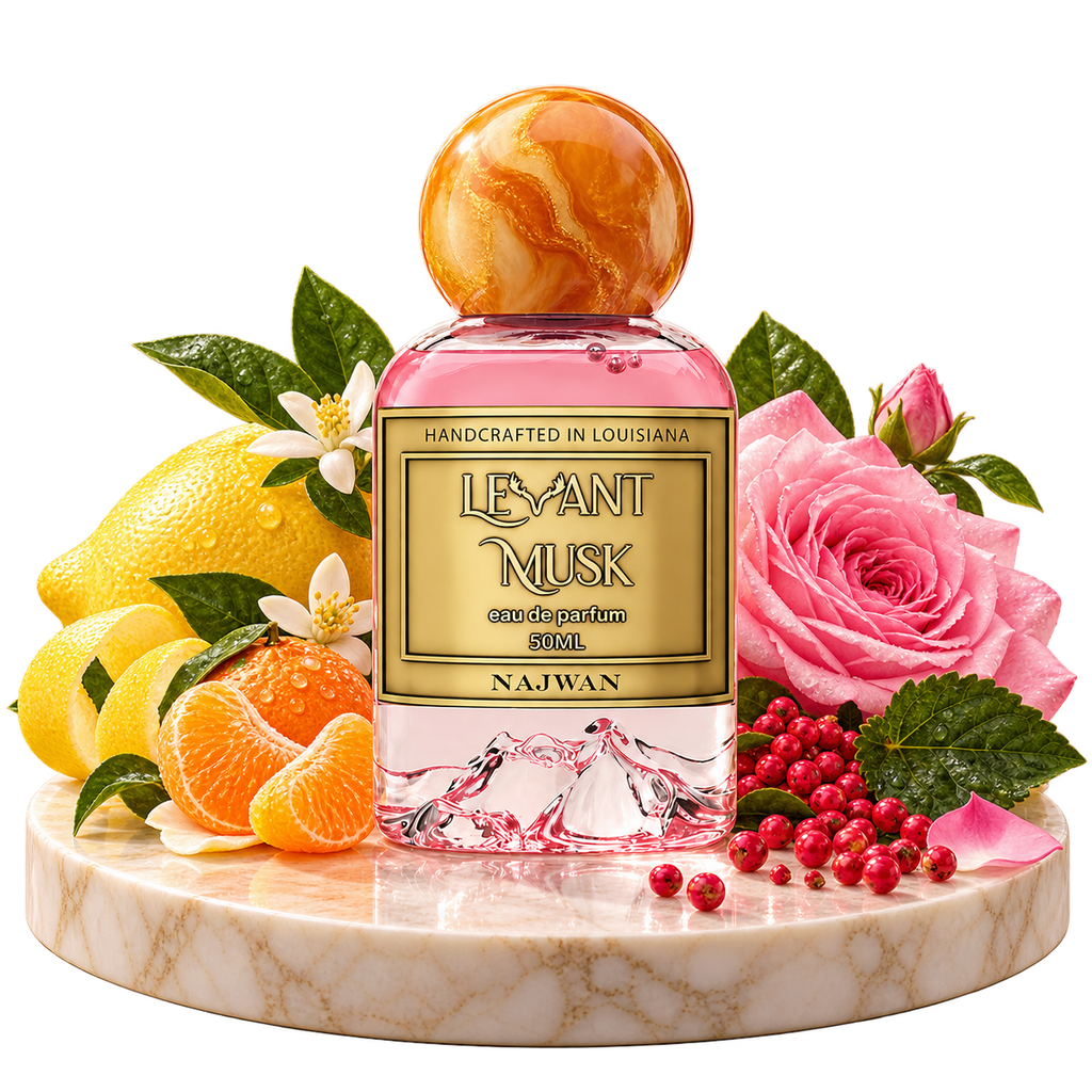 NAJWAN by Levant Musk bottle with notes cutout