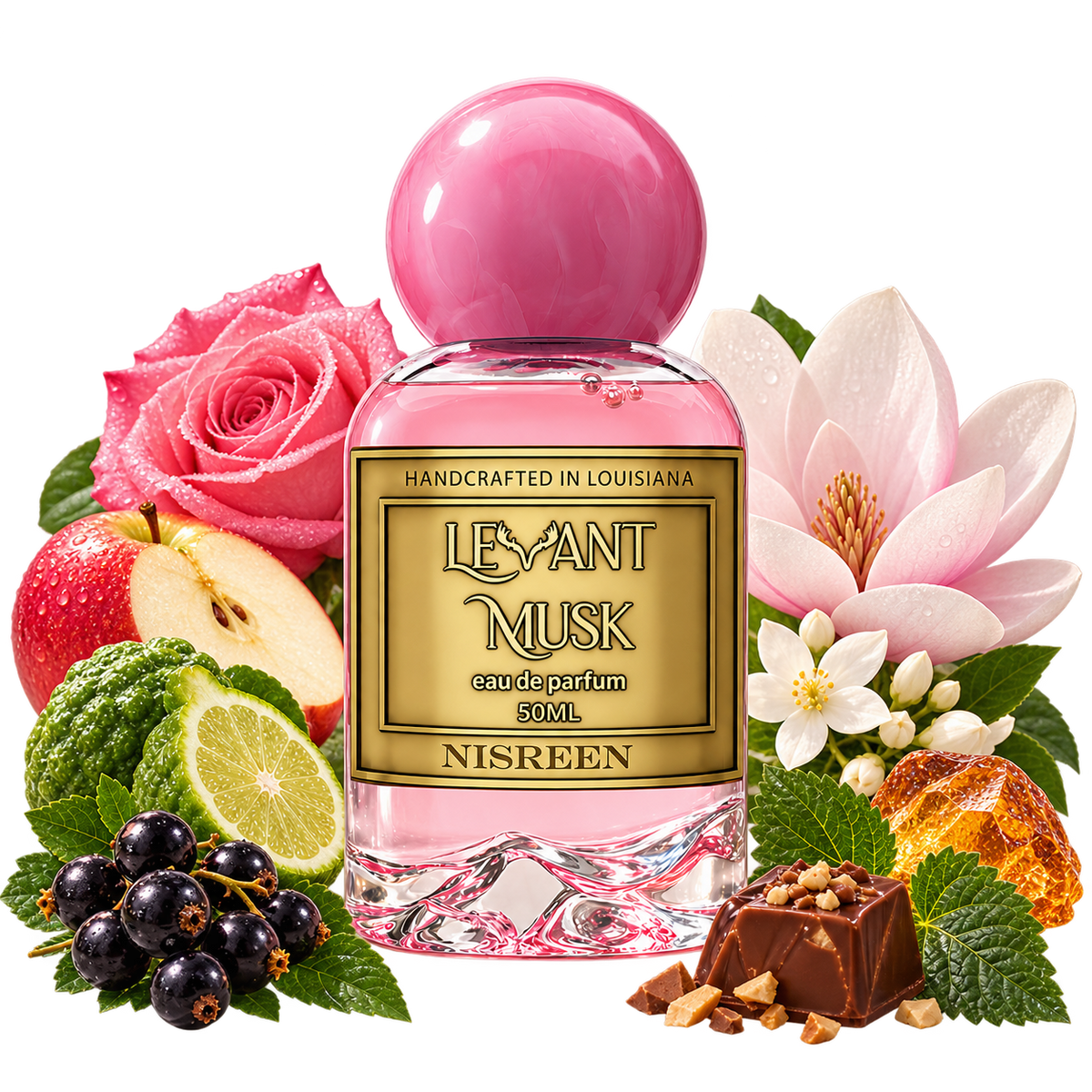 NISREEN by Levant Musk bottle with notes cutout