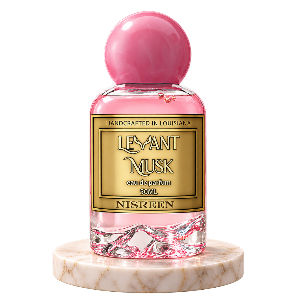 NISREEN by Levant Musk plain bottle on marble
