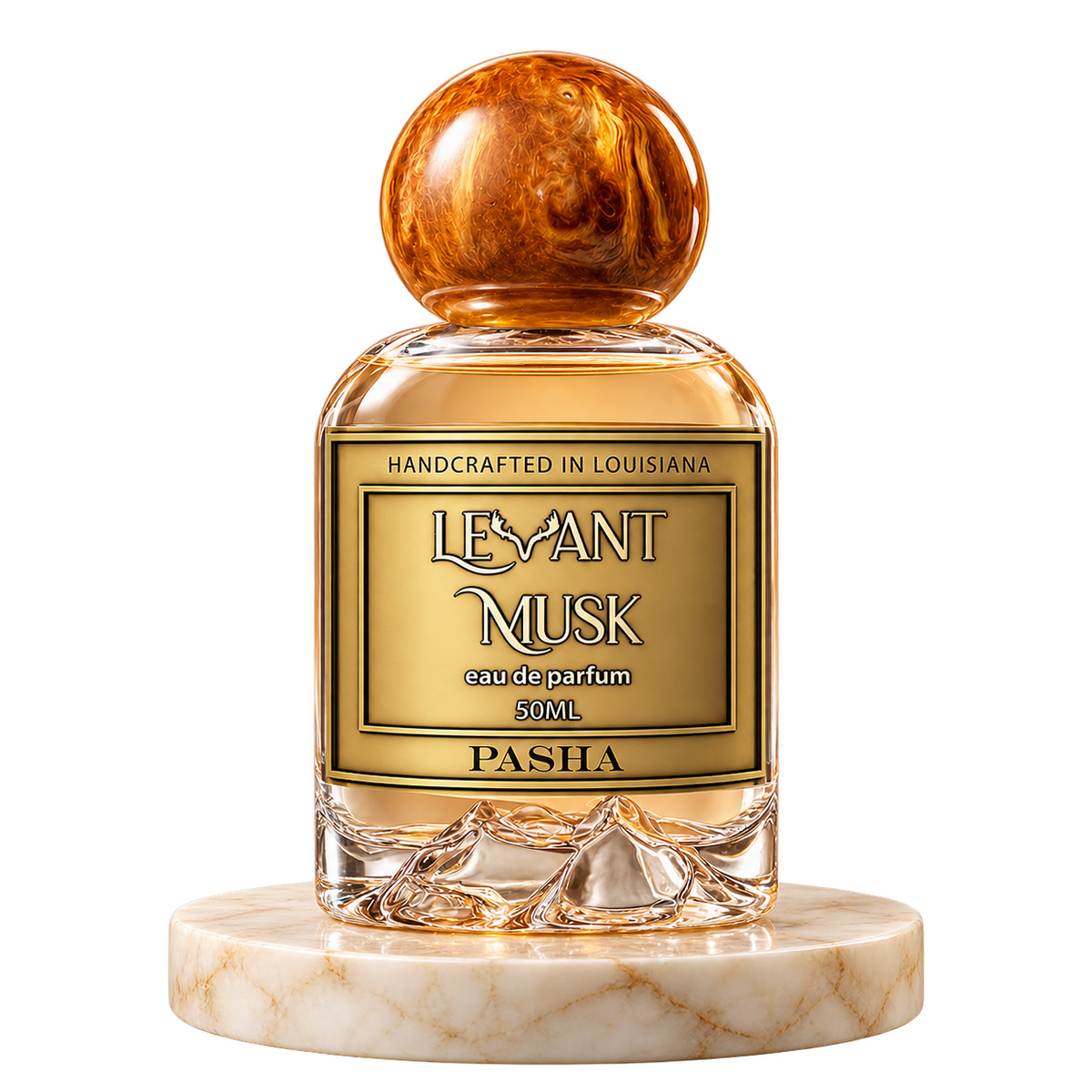 PASHA by Levant Musk plain bottle on marble