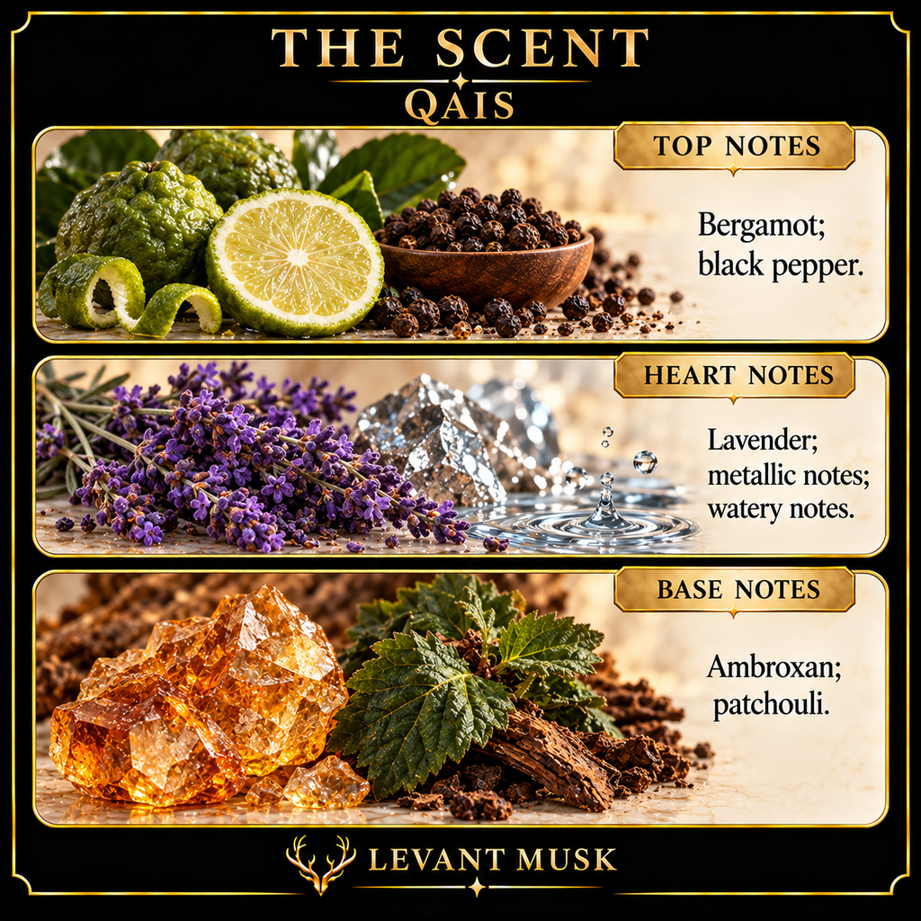 QAIS by Levant Musk note card
