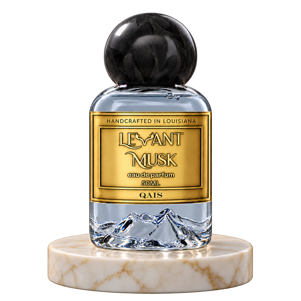 QAIS by Levant Musk plain bottle on marble
