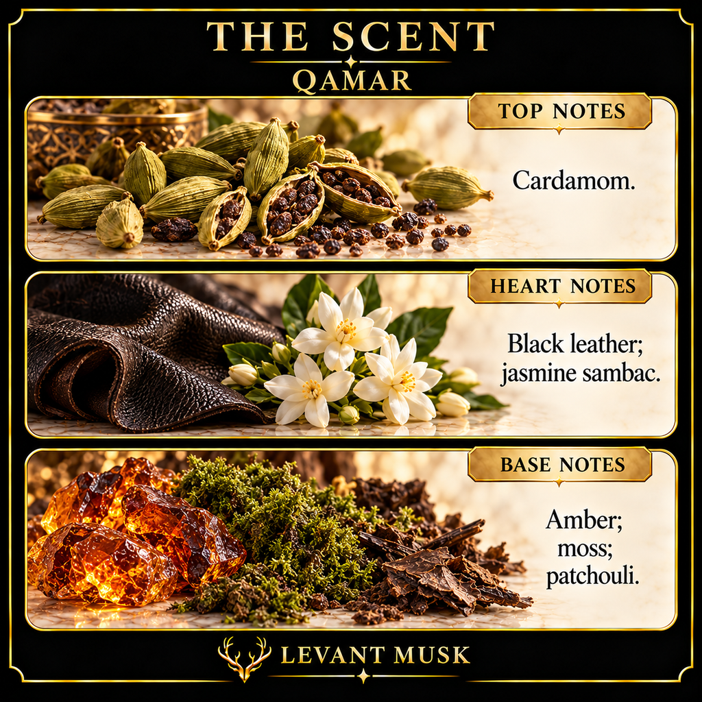 QAMAR by Levant Musk note card