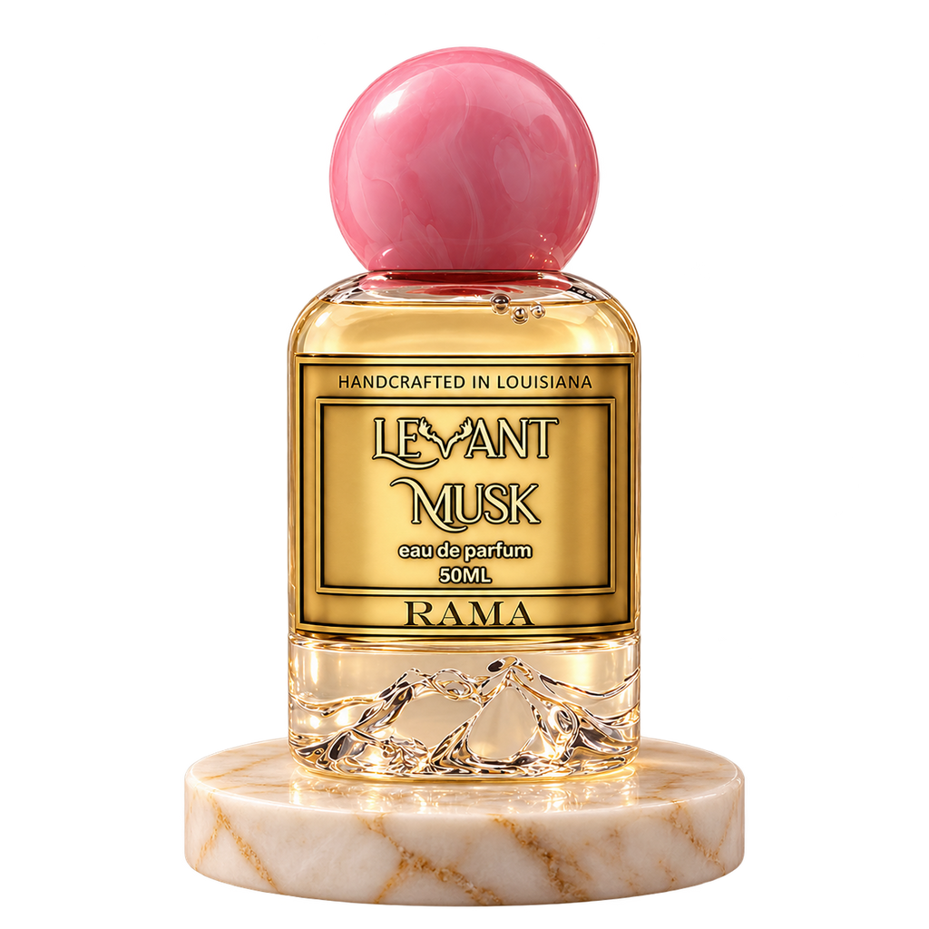 RAMA by Levant Musk plain bottle on marble