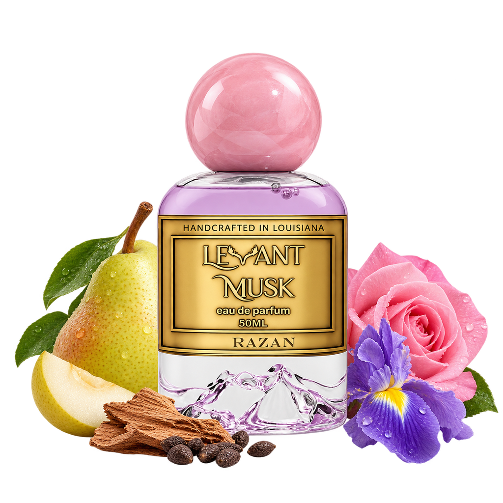 RAZAN by Levant Musk bottle with notes cutout