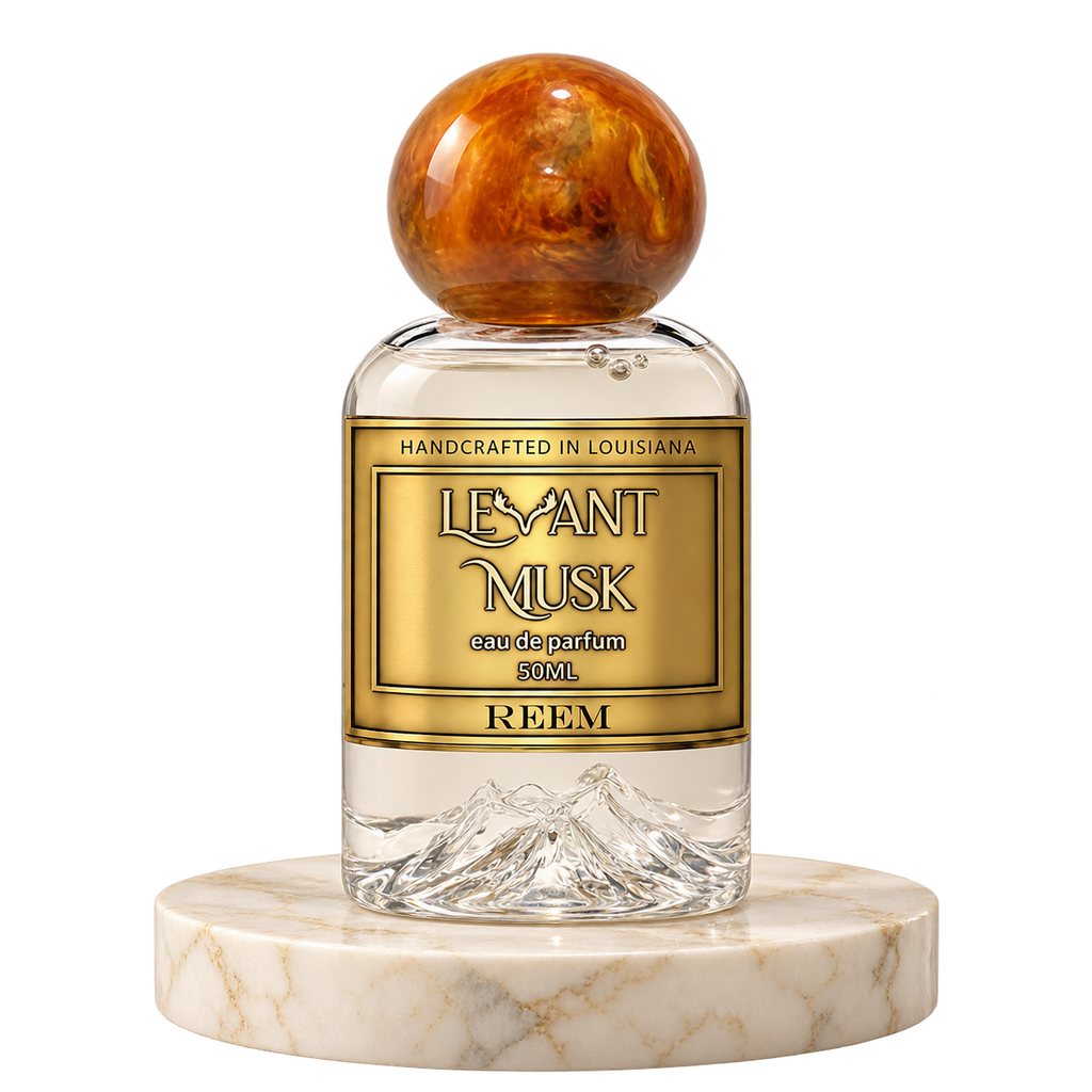 REEM by Levant Musk plain bottle on marble