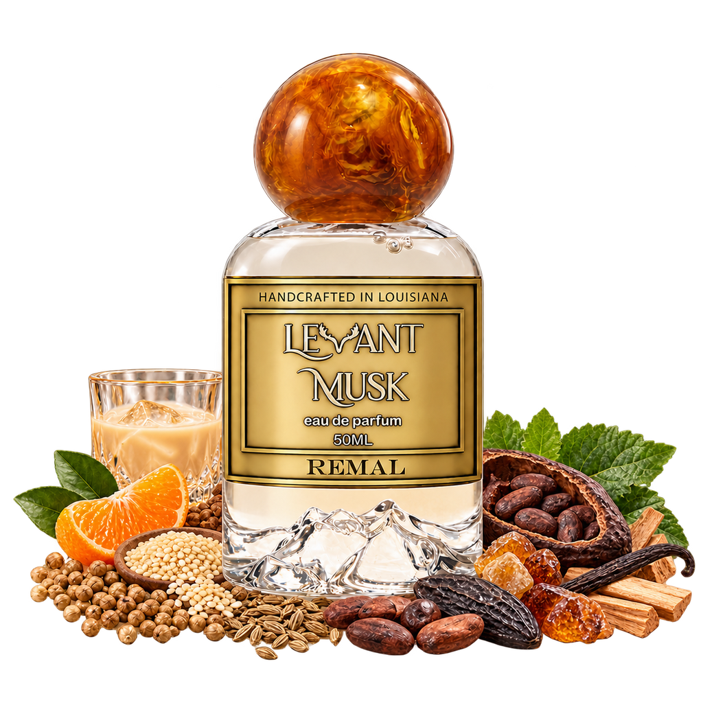 REMAL by Levant Musk bottle with notes cutout