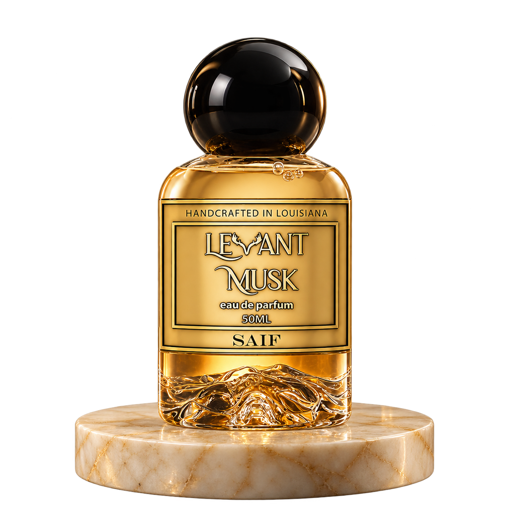 SAIF by Levant Musk plain bottle on marble