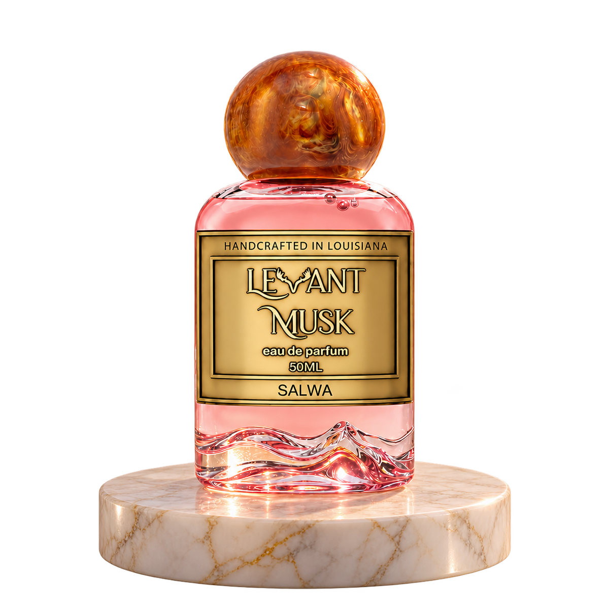 SALWA by Levant Musk plain bottle on marble true alpha