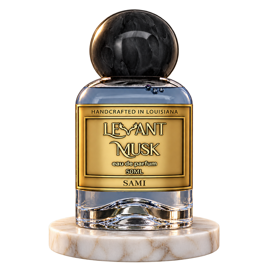 SAMI by Levant Musk plain bottle on marble