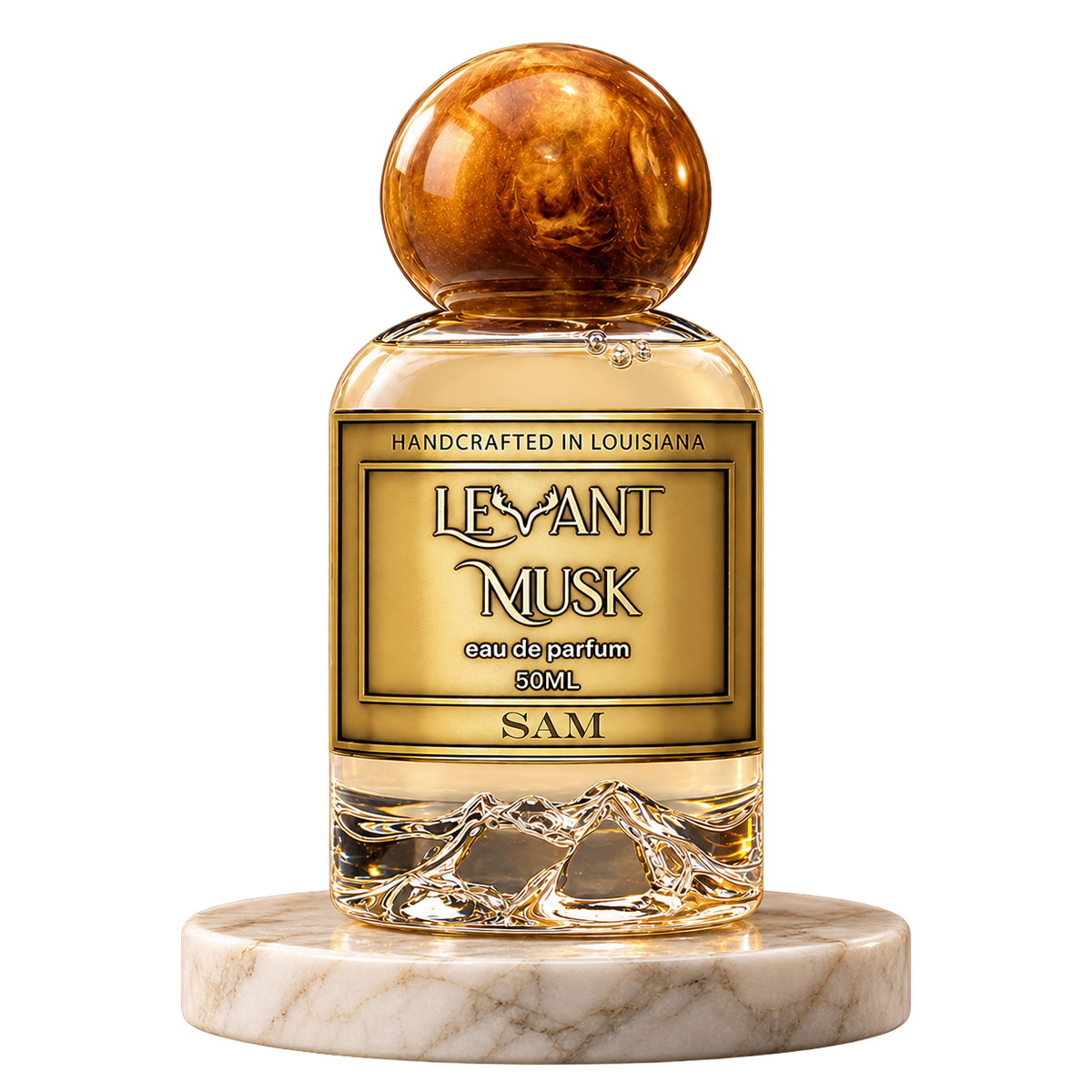 SAM by Levant Musk plain bottle on marble