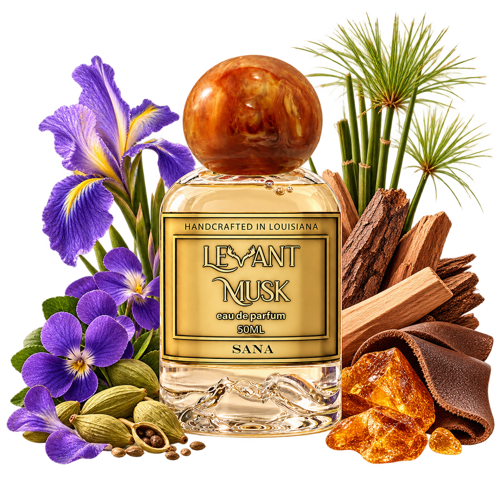 SANA by Levant Musk bottle with notes cutout