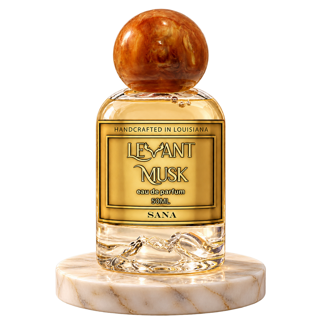 SANA by Levant Musk plain bottle on marble