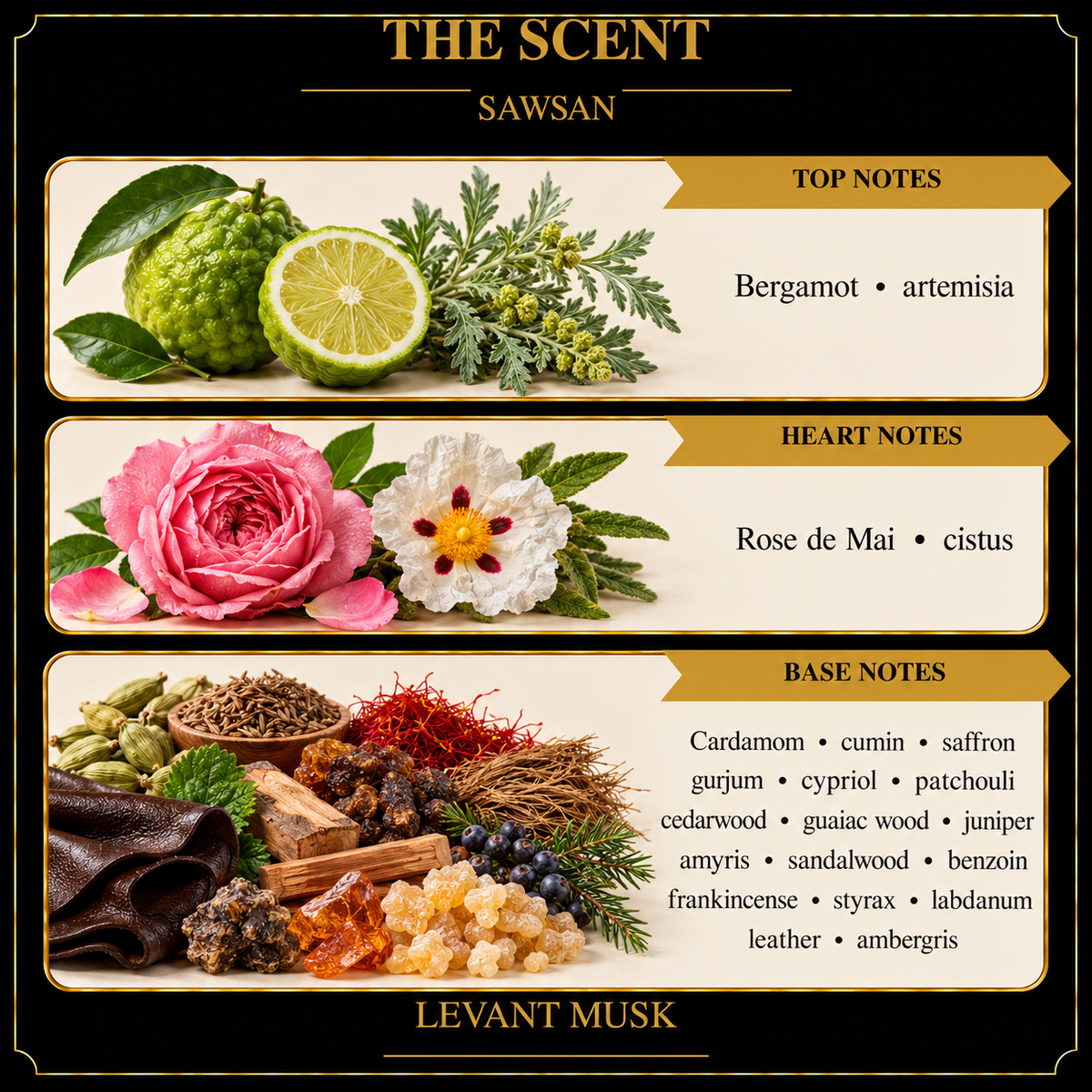 SAWSAN by Levant Musk note card