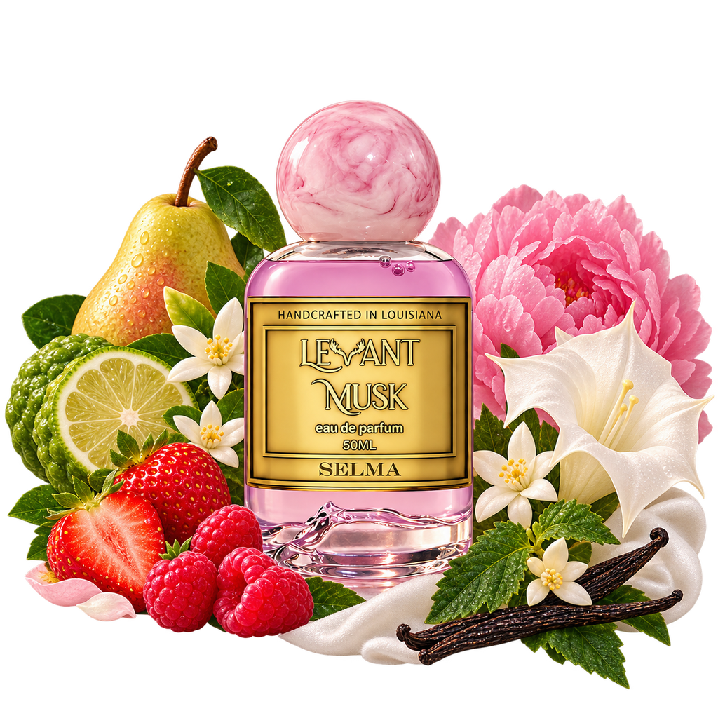 SELMA by Levant Musk bottle with notes cutout